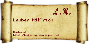 Lauber Márton névjegykártya
